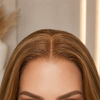 Pelucas de 18 pulgadas con línea de cabello natural, color castaño