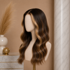18 Inch Wavy Glueless Lace Front Wigs Brazilian Virgin Hair