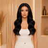 Black Human Hair Gluless Wigs Bleached-knots and Pre-plucked Hairline