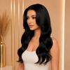 Black Human Hair Gluless Wigs Bleached-knots and Pre-plucked Hairline