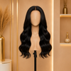 Black Human Hair Gluless Wigs Bleached-knots and Pre-plucked Hairline
