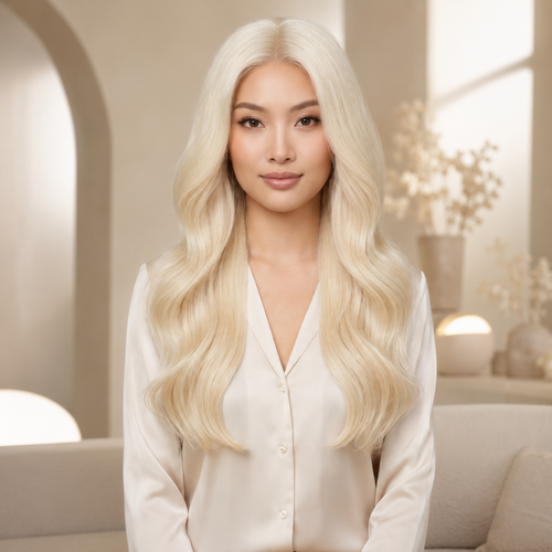 Blonde Human hair Gluless Wigs Pre-plucked