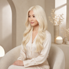 Blonde Human hair Gluless Wigs Pre-plucked