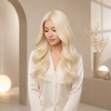 Blonde Human hair Gluless Wigs Pre-plucked