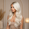 S6 Platinum Blonde Luxury Human Hair Gluless Lace Front Wigs