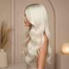 S6 Platinum Blonde Luxury Human Hair Gluless Lace Front Wigs
