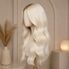 S6 Platinum Blonde Luxury Human Hair Gluless Lace Front Wigs