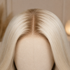 S6 Platinum Blonde Luxury Human Hair Gluless Lace Front Wigs