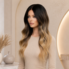 Blonde wig with dark roots Human Hair Gluless Wigs