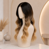 Blonde wig with dark roots Human Hair Gluless Wigs