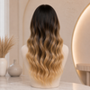 Blonde wig with dark roots Human Hair Gluless Wigs