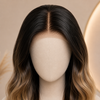 Blonde wig with dark roots Human Hair Gluless Wigs