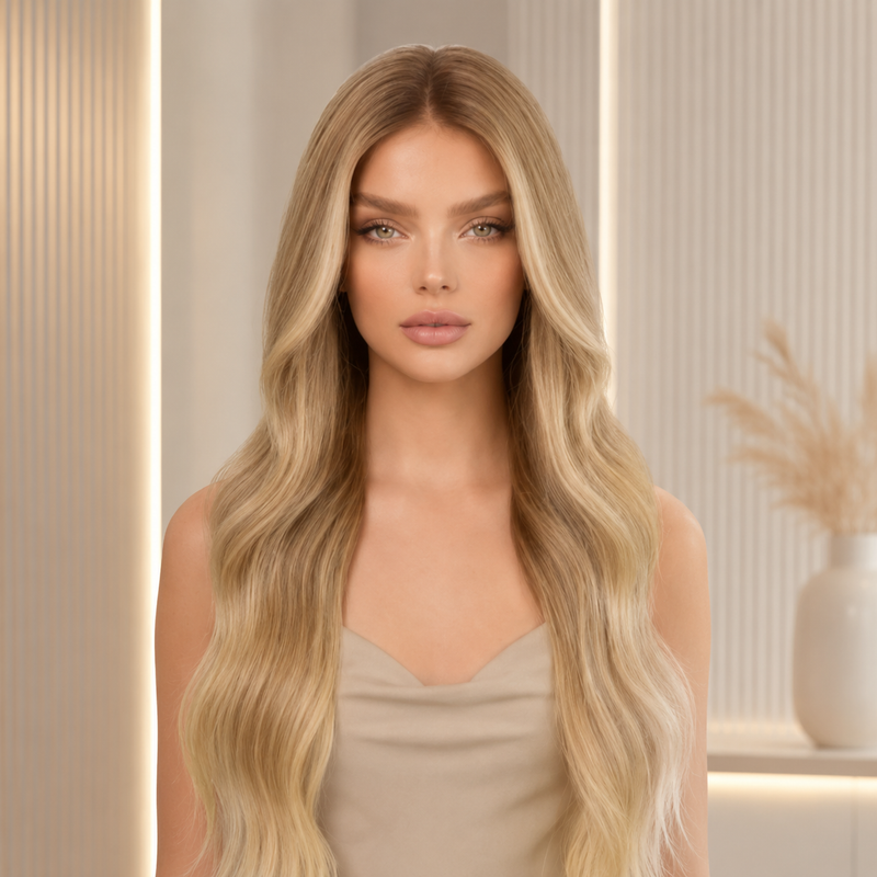 Ombre Blonde Luxury Human Hair Gluless Lace Front Wigs