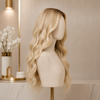 Blonde Balayage Luxury Human Hair Gluless Wigs Ready to Wear