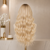 Blonde Balayage Luxury Human Hair Gluless Wigs Ready to Wear