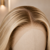 Blonde Balayage Luxury Human Hair Gluless Wigs Ready to Wear