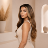 Frame Highlight Brown Color Ready to Wear Glueless Wigs