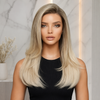 Rooted Blonde Balayage Gluless Wigs Pre-plucked