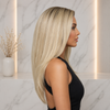 Rooted Blonde Balayage Gluless Wigs Pre-plucked