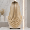Rooted Blonde Balayage Gluless Wigs Pre-plucked