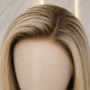 Rooted Blonde Balayage Gluless Wigs Pre-plucked