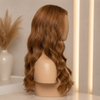 Pelucas de 18 pulgadas con línea de cabello natural, color castaño