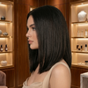 Peluca delantera de encaje sin pegamento estilo Bob de celebridad, con línea de cabello pre-arrancada