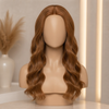 Pelucas de 18 pulgadas con línea de cabello natural, color castaño
