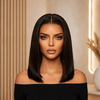 Pelucas frontales de encaje sin pegamento con línea de cabello natural pre-arrancada