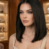 Peluca delantera de encaje sin pegamento estilo Bob de celebridad, con línea de cabello pre-arrancada